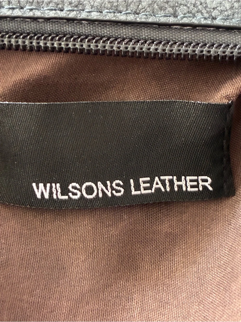 Wilsons Leather Wristlet Purse Wallet Clutch Gray Pebbled Leather